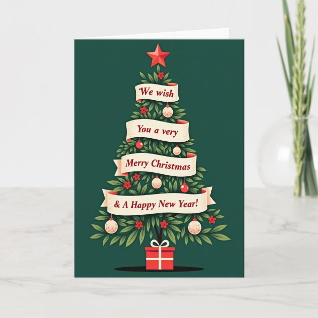 We Wish You a Merry Christmas New Year Karte (Vorderseite)