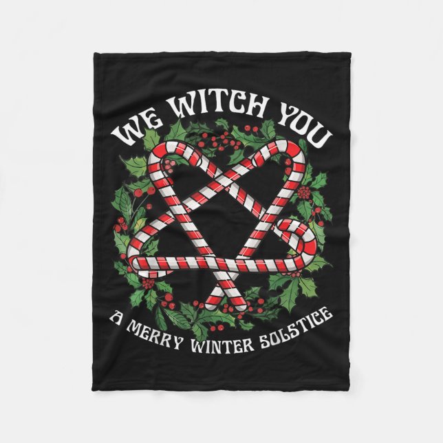 We Witch You A Merry Winter Solstice Wiccan Witchy Fleecedecke (Vorderseite)