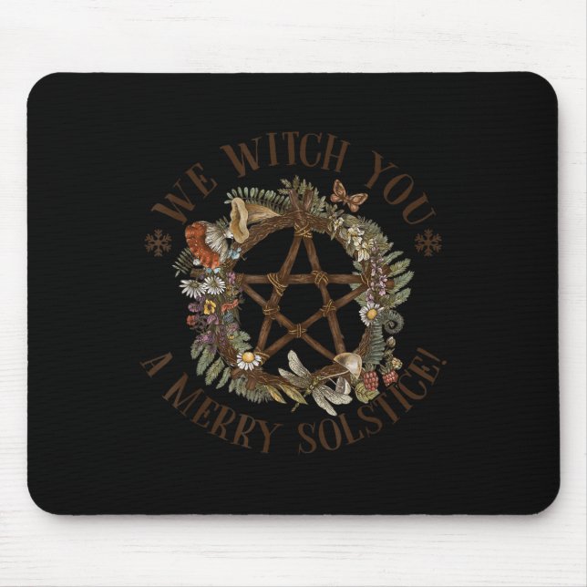 We Witch You A Merry Winter Solstice Yule Pagan Sa Mousepad (Vorne)