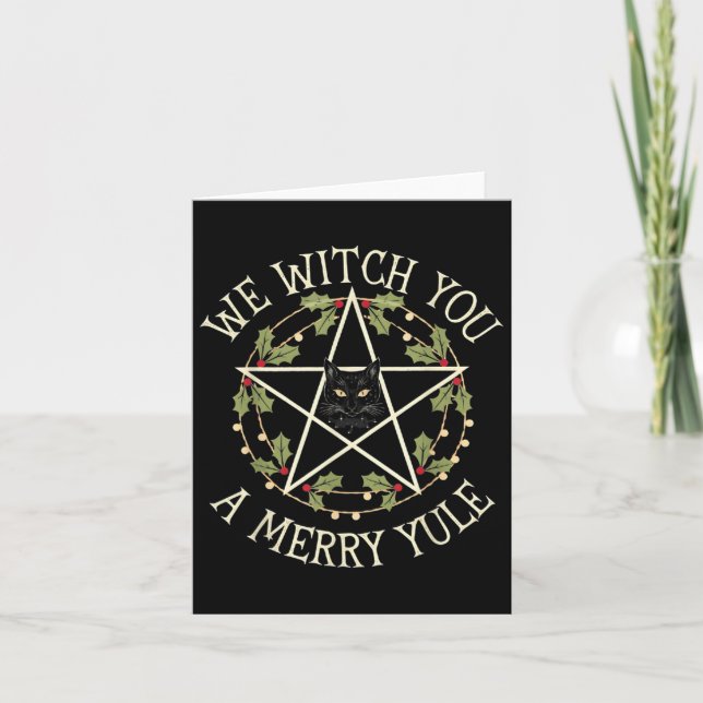 We Witch You A Merry Yule Winter Solstice Christma Karte (Vorderseite)