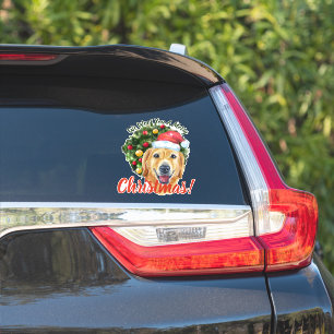 We Woof You Frohe Weihnachts Golden Retriever Aufkleber