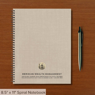 Wealth Management Beige Linen Print Notebook Notizbuch