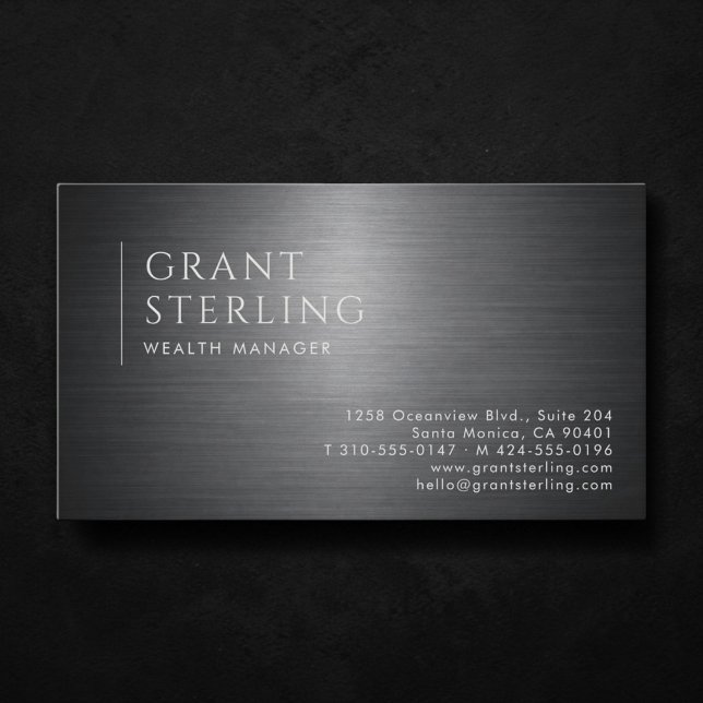 Wealth Manager Metallic Professional Visitenkarte (Von Creator hochgeladen)