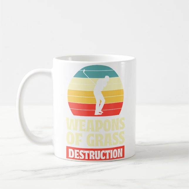 Weapons Of Grass Destruction - Funny Golf Pun Golf Kaffeetasse (Links)