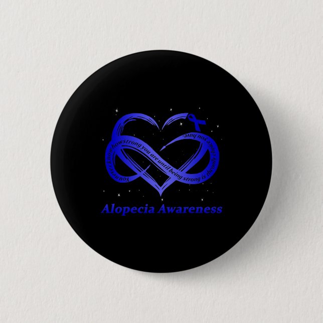 Wear Blue for Alopecia Awareness Warrior Button (Vorderseite)
