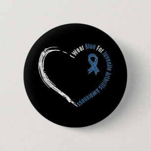 Wear Blue for Juvenile Arthritis Awareness Heart R Button