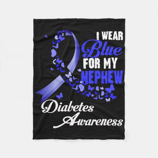 Wear Blue For My Nephew T1d Diabetes Awareness Blu Fleecedecke (Vorderseite)