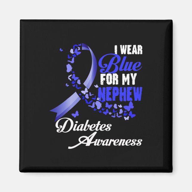Wear Blue For My Nephew T1d Diabetes Awareness Blu Magnet (Vorne)