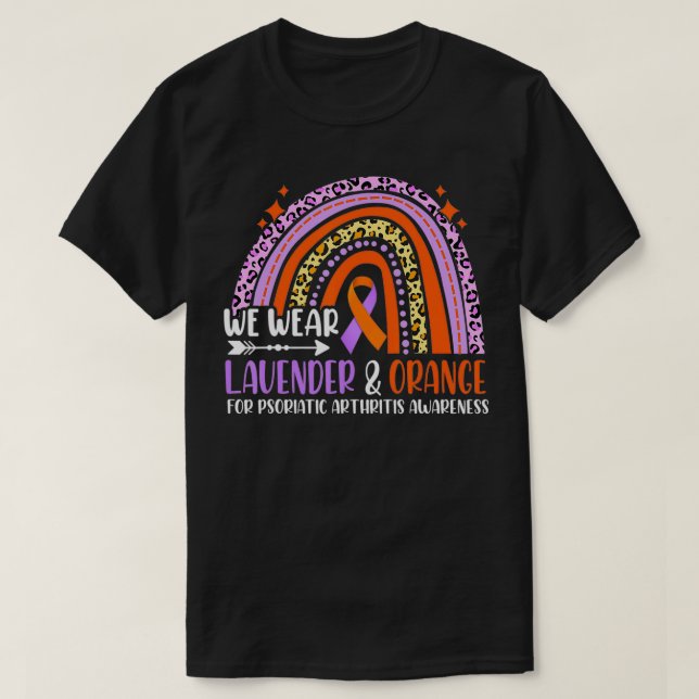 Wear Lavender Orange Rainbow Psoriatic Arthritis A T-Shirt (Design vorne)
