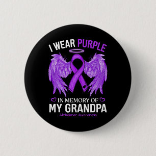 Wear Lila im Gedenken an den Großvater Alzheimerhe Button