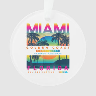 Wear Miami Florida T Shirts Miami farbenfroher Son Ornament