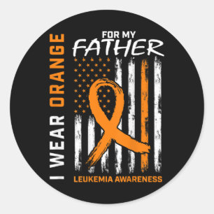 Wear Orange Vater Pater Leukemia Awareness America Runder Aufkleber