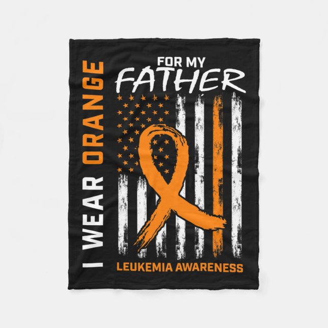 Wear Orange Vater Vater Leukämie Bewusstsein Ameri Fleecedecke (Vorderseite)