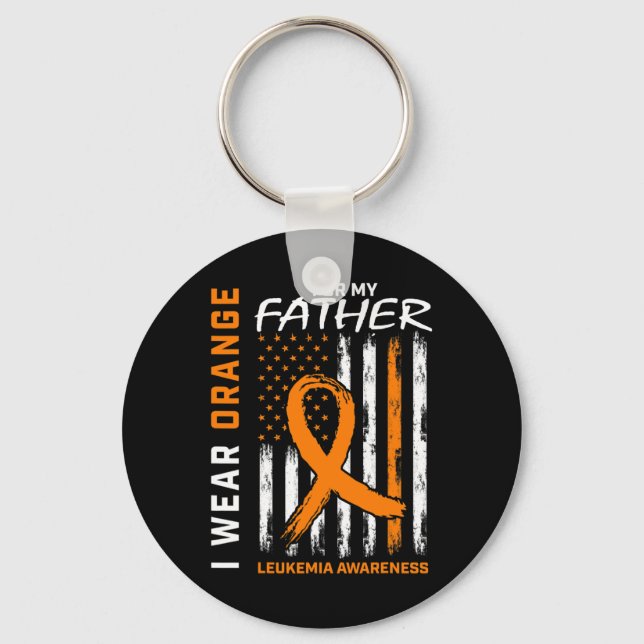 Wear Orange Vater Vater Leukämie Bewusstsein Ameri Schlüsselanhänger (Vorderseite)