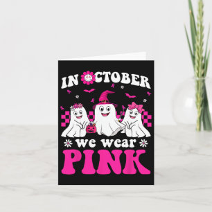 Wear Pink Groovy Ghost Halloween Brustkrebs Awa Karte