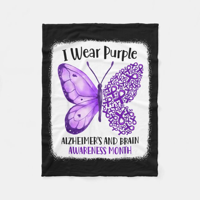 Wear purple alzheimer's and brain awareness month fleecedecke (Vorderseite)