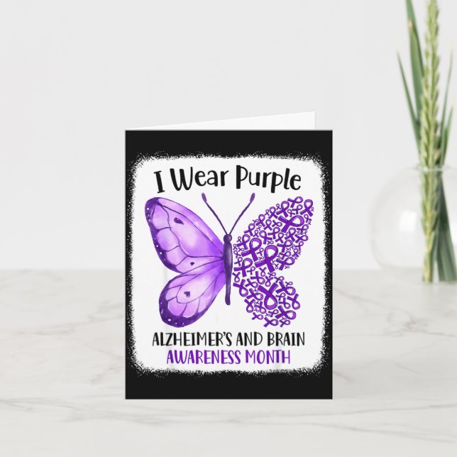 Wear purple alzheimer's and brain awareness month karte (Vorderseite)