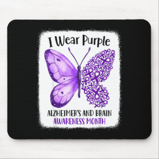 Wear purple alzheimer's and brain awareness month mousepad