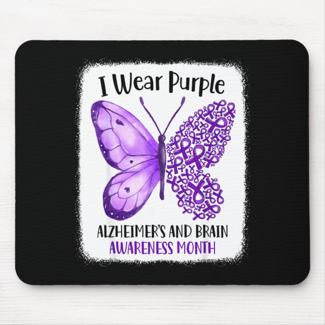 Wear purple alzheimer's and brain awareness month mousepad (Vorne)