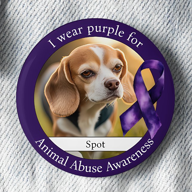 Wear Purple for Animal Abuse Awareness Photo Button (Von Creator hochgeladen)