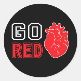 Wear Red Day Go Red Heart Disease Awareness 2025 R Runder Aufkleber