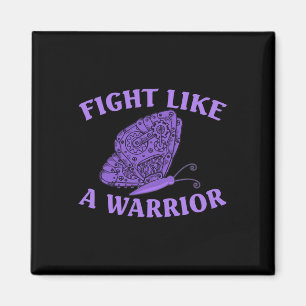 Wear Ribbon Lila Butterfly Krieger Fibromyalgie Magnet