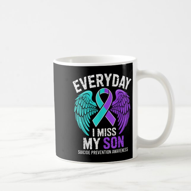 Wear Teal &amp; Purple I Miss My Son Suicide Preve Kaffeetasse (Rechts)