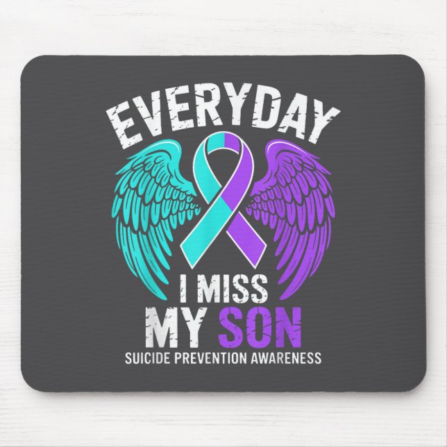 Wear Teal &amp; Purple I Miss My Son Suicide Preve Mousepad (Vorne)