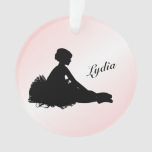 Weary Ballerina Personalisiert w Name Pink Ornament