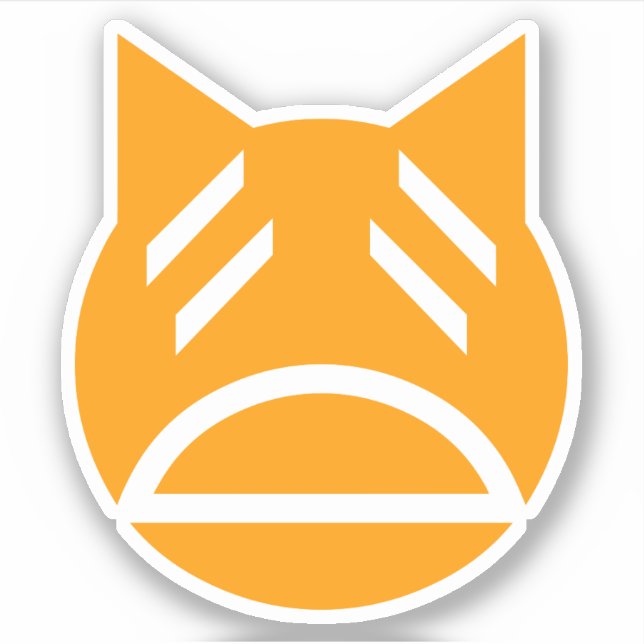 Weary Emoji Cat Aufkleber (Vorderseite)