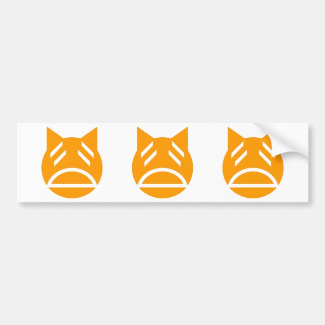 Weary Emoji Cat Autoaufkleber (Vorne)