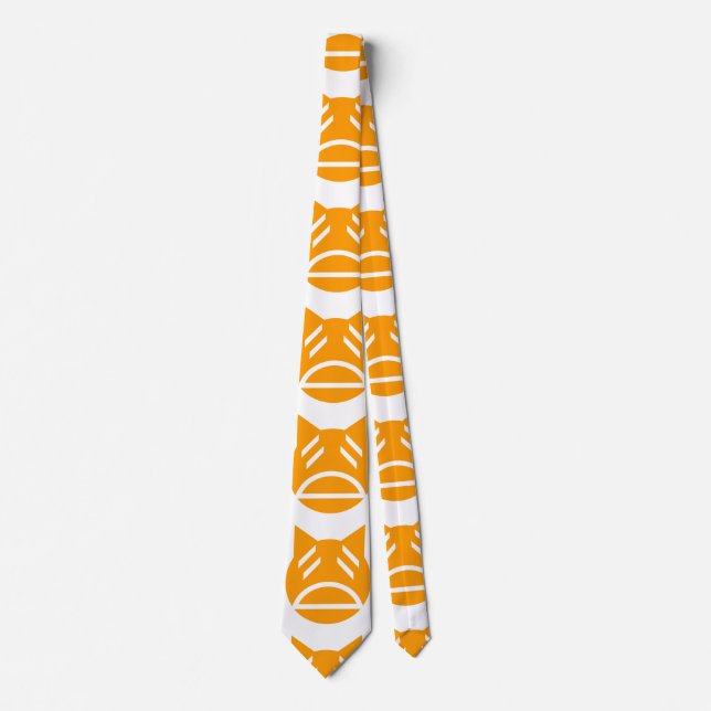 Weary Emoji Cat Krawatte (Vorderseite)