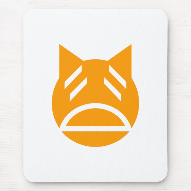 Weary Emoji Cat Mousepad (Vorne)