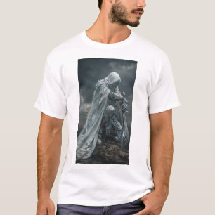 Weary Fantasy Warrior Trio Intricentierte weiße T-Shirt