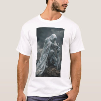 Weary Fantasy Warrior Trio | Intricentierte weiße T-Shirt