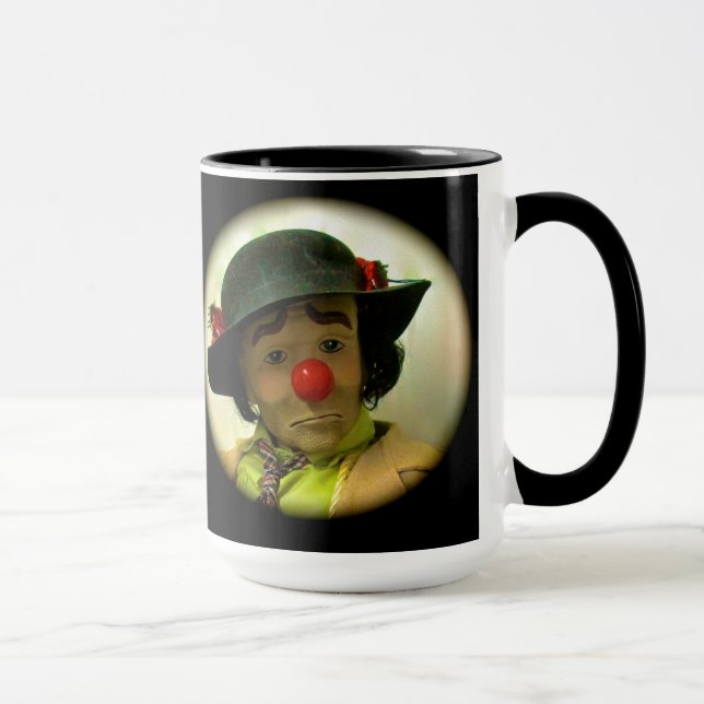 Weary Willie Sad Face Clown - Black 15 Oz Tasse (Rechts)