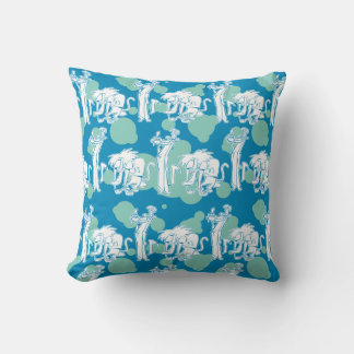 Weasel & Baboon Blue Character Pattern Kissen