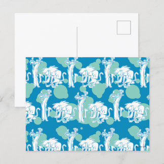 Weasel & Baboon Blue Character Pattern Postkarte