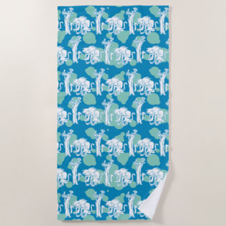 Weasel & Baboon Blue Character Pattern Strandtuch