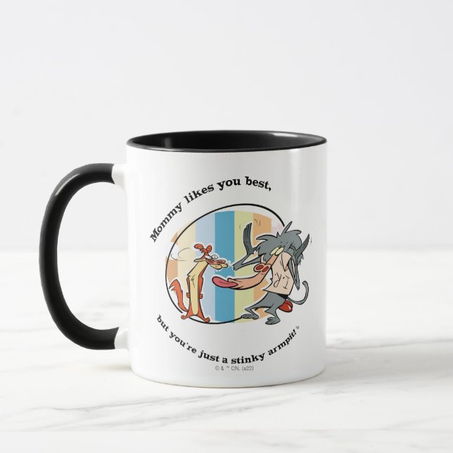 Weasel & Baboon "Mommy Likes You Best" Tasse (Links)