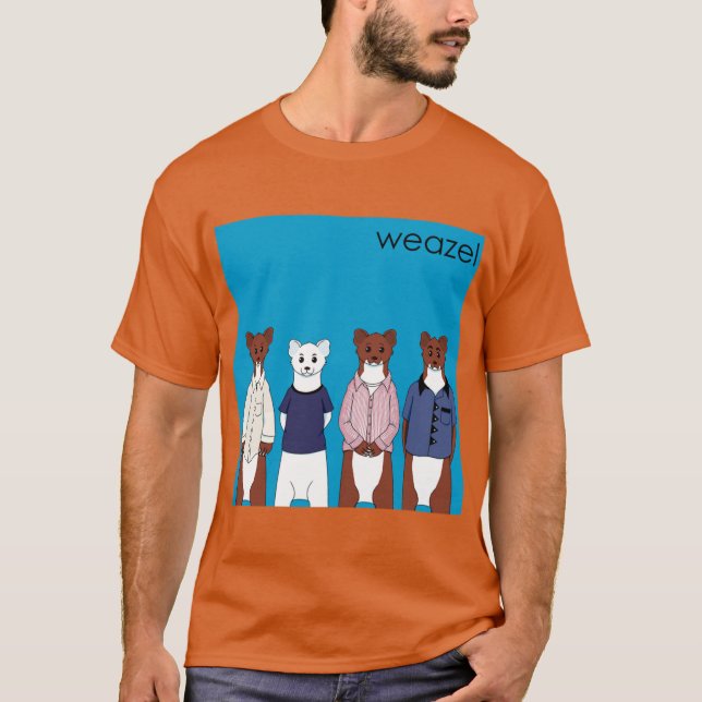 Weasel Blue Album retro funny T-Shirt (Vorderseite)