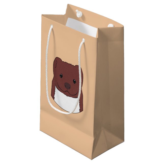 Weasel Face Kleine Geschenktüte (Vorderseite Schrägansicht)