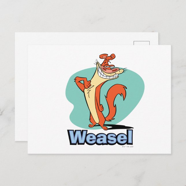 Weasel Proud Character Graphic Postkarte (Vorne/Hinten)