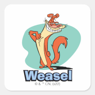 Weasel Proud Character Graphic Quadratischer Aufkleber