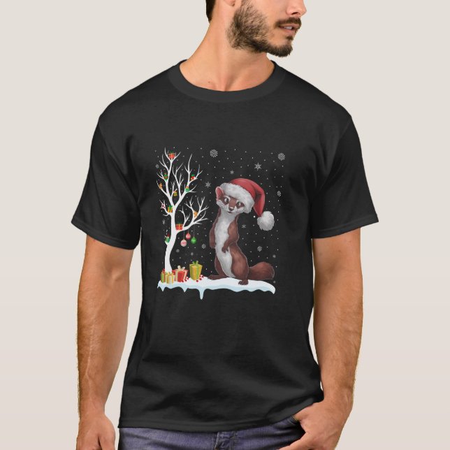 Weasel Weihnachtsmannmütze Festival Moon and Stars T-Shirt (Vorderseite)