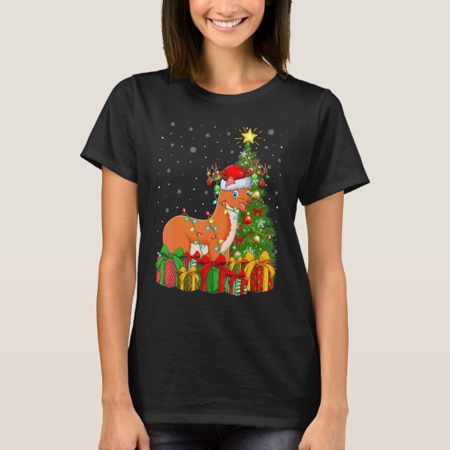 Weasel   Xmas Holiday Santa Weasel Christmas Tree T-Shirt (Vorderseite)