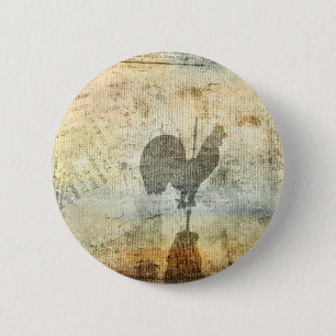 Weather Vane Rooster Button