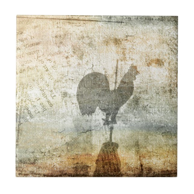 Weather Vane Rooster Fliese (Vorderseite)