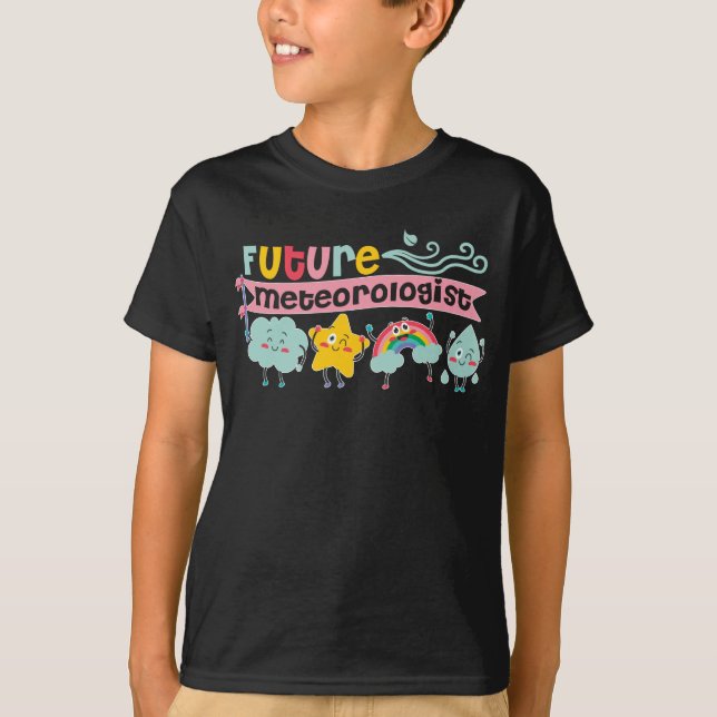 Weather Watcher Boys Girls Future Meteorologe T-Shirt (Vorderseite)