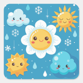 Weather Wonders Quadratischer Aufkleber